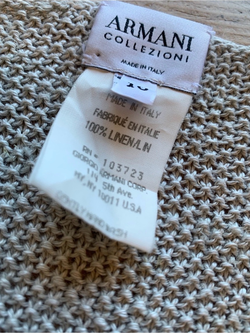 Armani Collezioni 100% Linen Knit Tank Top 10 Luxury Minimalist Costal Grandma - Picture 6 of 7